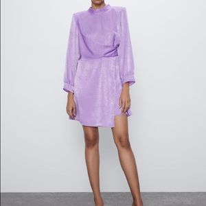 Zara Draped Satin Effect Dress -Size S